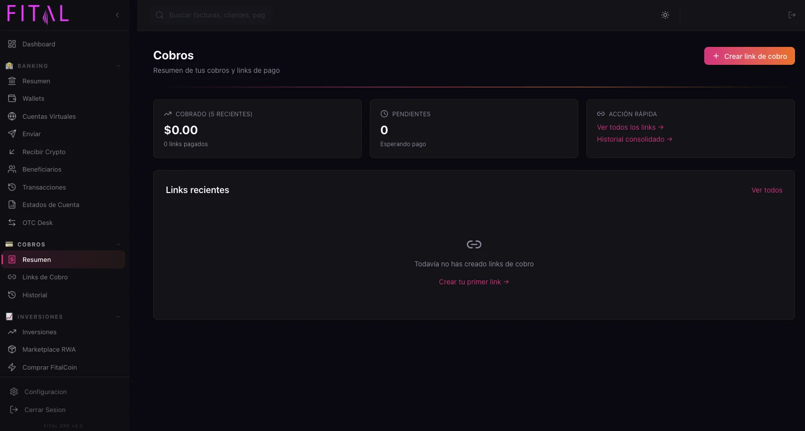 Dashboard de cobros
